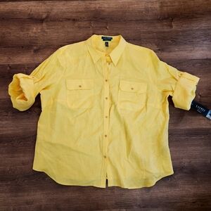 Ralph Lauren Yellow Casual Button Down Shirt